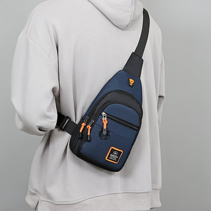 Casual Multi Layer Chest Bag, Outdoor Travel Sport Crossbody Bag, Nylon Sling Backpack Fanny Pack