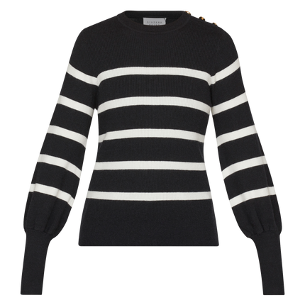 Hani-Stripe Bluse - Sort