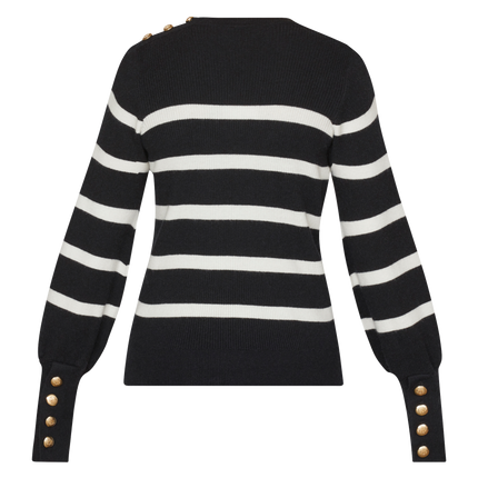 Hani-Stripe Bluse - Sort