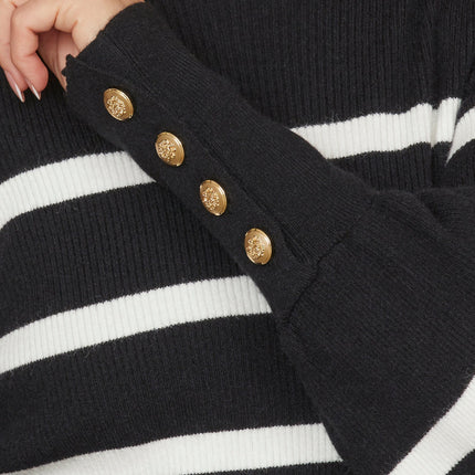 Hani-Stripe Bluse - Sort