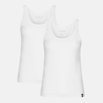 2 stk hvide bambus tank top