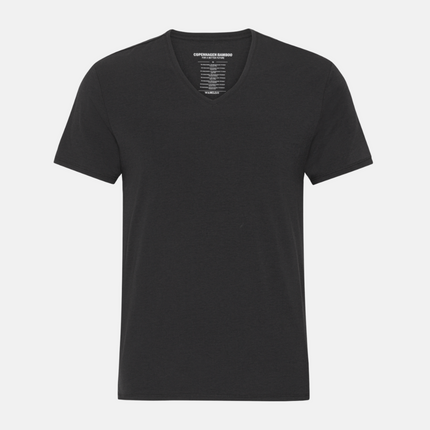 2 stk Sorte slim fit v-hals bambus T-shirts
