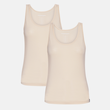 2 stk Creme Bambus Tank Top
