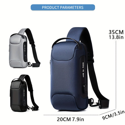 1pc Waterproof Waist Bag, Anti-Theft Chest Bag With Password Lock, Perfect Valentine's Day Gift
