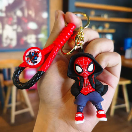 Marvel Spiderman Cartoon Keychain Handsome Superheroes Key Ring Charm Ornaments Jewelry Schoolbag Decoration Toys Holiday Gifts