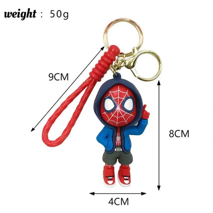 Marvel Spiderman Cartoon Keychain Handsome Superheroes Key Ring Charm Ornaments Jewelry Schoolbag Decoration Toys Holiday Gifts