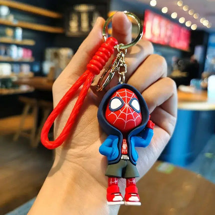 Marvel Spiderman Cartoon Keychain Handsome Superheroes Key Ring Charm Ornaments Jewelry Schoolbag Decoration Toys Holiday Gifts