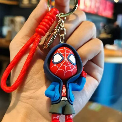 Marvel Spiderman Cartoon Keychain Handsome Superheroes Key Ring Charm Ornaments Jewelry Schoolbag Decoration Toys Holiday Gifts