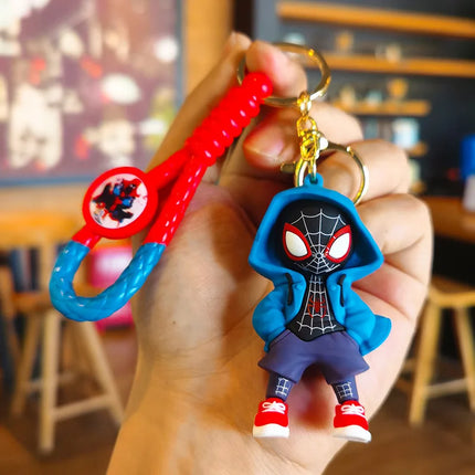 Marvel Spiderman Cartoon Keychain Handsome Superheroes Key Ring Charm Ornaments Jewelry Schoolbag Decoration Toys Holiday Gifts