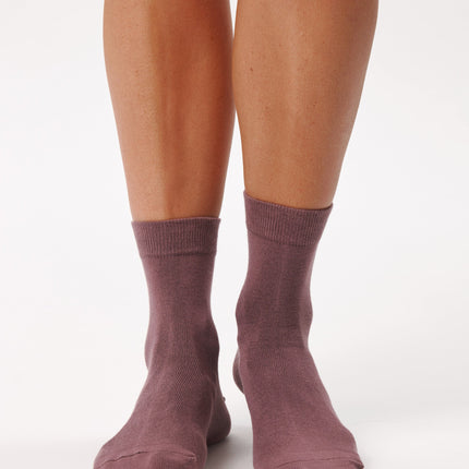5 par bambus strømper i mauve og stribe mix (low cut)