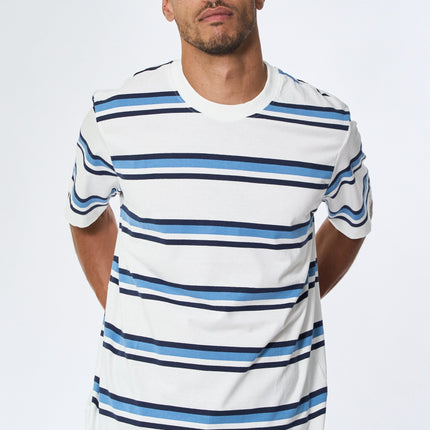 Bruce Stripe tee - Harbour Blue