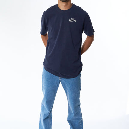 Bruce Text 3 tee - Navy Sea