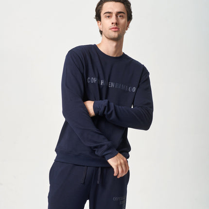 Navy bambus sweatshirt med logo