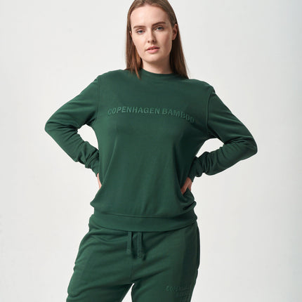 Grøn bambus sweatshirt med logo