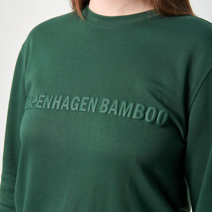 Grøn bambus sweatshirt med logo