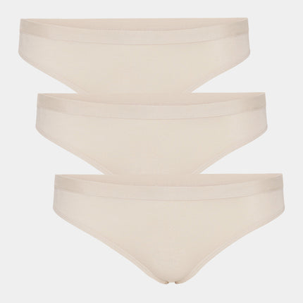 3 stk creme bambus g-streng trusser