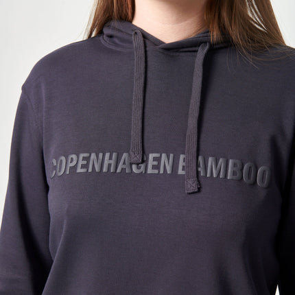 Mørkegrå bambus hoodie med logo