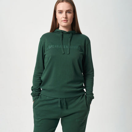 Grøn bambus hoodie med logo