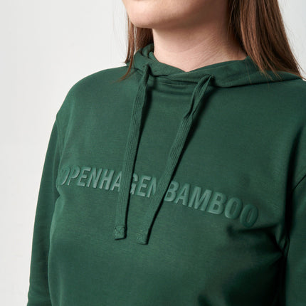 Grøn bambus hoodie med logo
