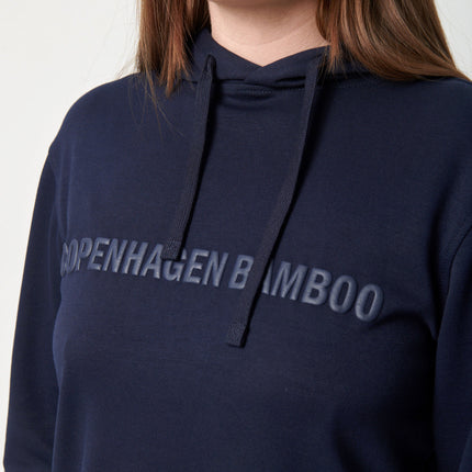 Navy bambus hoodie med logo