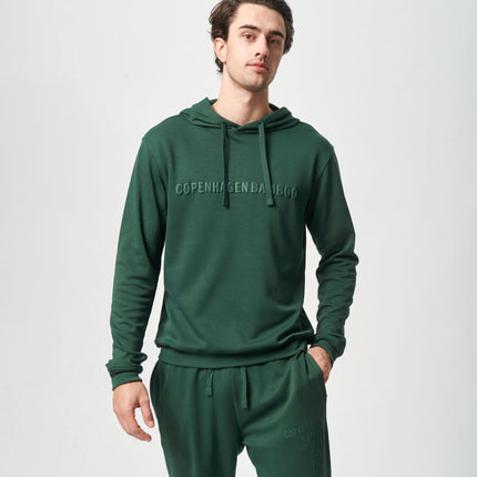 Grøn bambus hoodie med logo