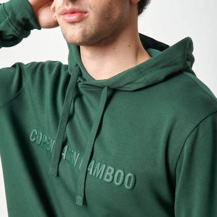 Grøn bambus hoodie med logo
