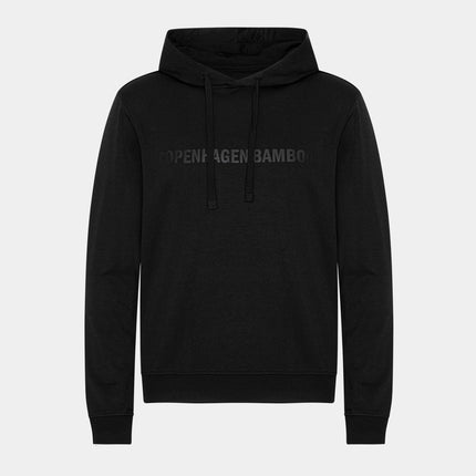 Sort bambus hoodie med logo