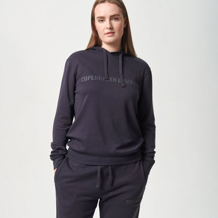 Mørkegrå bambus hoodie med logo