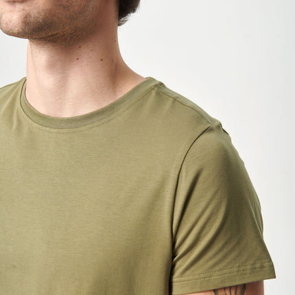 Oliven crew neck bambus T-shirt