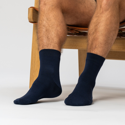 5 par navy bambus strømper (Low cut)