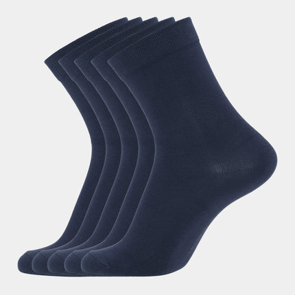 5 par navy bambus strømper