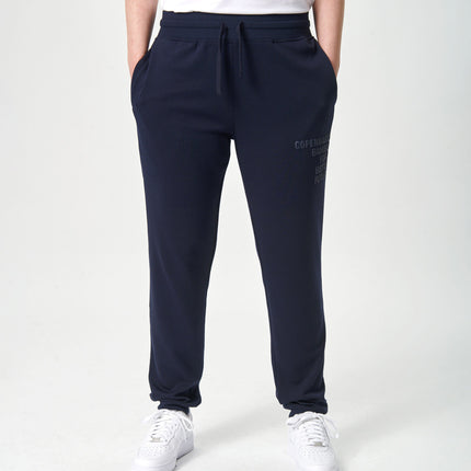 Navy bambus sweatpants med logo