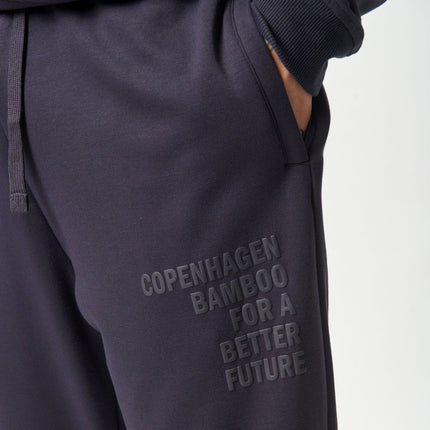Mørkegrå bambus sweatpants med logo