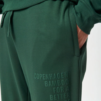 Grønne bambus sweatpants med logo