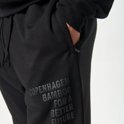 Sorte bambus sweatpants med logo