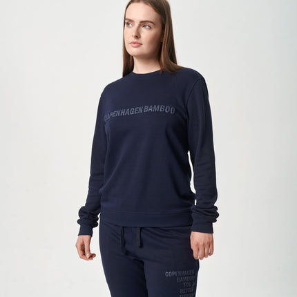 Navy bambus sweatshirt med logo