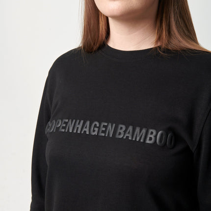 Sort bambus sweatshirt med logo