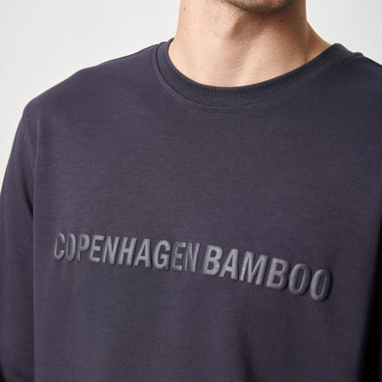 Mørkegrå bambus sweatshirt med logo