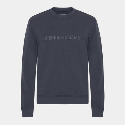 Mørkegrå bambus sweatshirt med logo