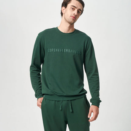 Grøn bambus sweatshirt med logo