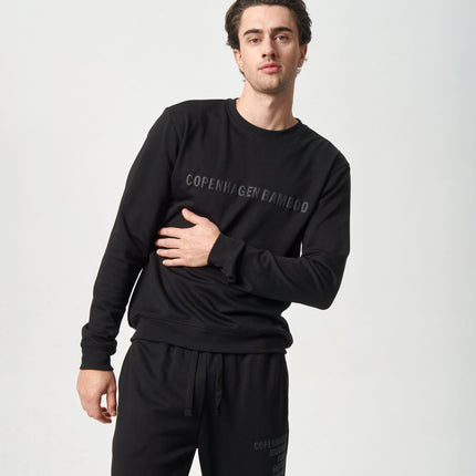 Sort bambus sweatshirt med logo