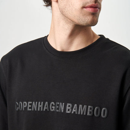 Sort bambus sweatshirt med logo