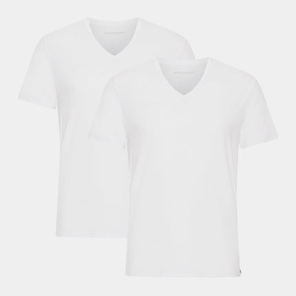 2 stk hvide slim fit v-hals bambus T-shirts