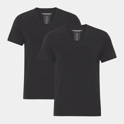 2 stk Sorte slim fit v-hals bambus T-shirts