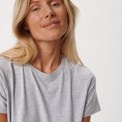 Lysegrå kortærmet bambus T-shirt