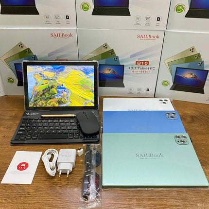 SAIL AIR B10 10.1 Inch IPS Android WIFI and 2SIM 6+256GB Tablet PC Complete Set of Keyboard Mouse Configurations for Sale ANDR13