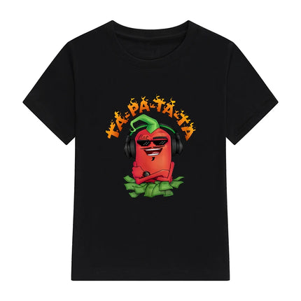 Children's 100% Cotton T Shirts Merch Edison Pepper "TA-PA-TA-TA" Print Casual Family Clothing Set boy's & girl's Fashion Tops