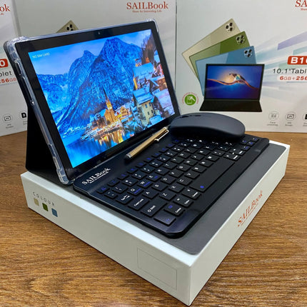 SAIL AIR B10 10.1 Inch IPS Android WIFI and 2SIM 6+256GB Tablet PC Complete Set of Keyboard Mouse Configurations for Sale ANDR13