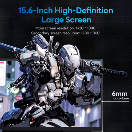 Customized 15.6 Inch + 7 Inch Dual Double Screen Business Laptop Portable PC Intel N100 MAX 32GB RAM 2TB SSD Ordinateur Portable
