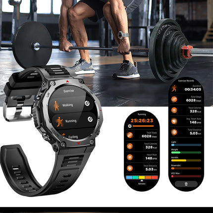 2025 New KT85 Sport Watch 1.43'' Stress Monitor Exercise Tracking Magnetic Charge Unisex 5ATM Android IOS Smart Watch for Men